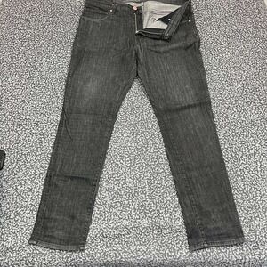 Standard Deviation Alpha Jeans Men 37x32 Black Faded Straight Denim Pants Pocket